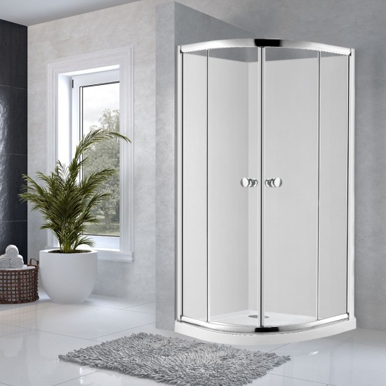 800*800*1900mm 2-Panel Sliding Door Round Shower Box